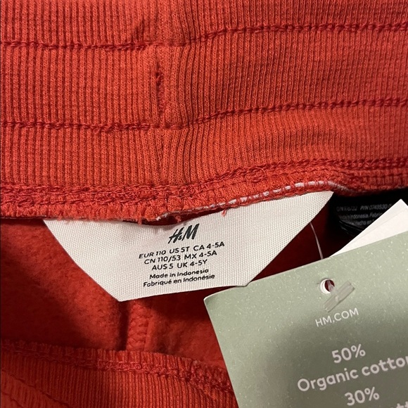 NWT H&M Toddler 5T Joggers Sweatpants Organic Cotton Drawstring Unisex - Picture 6 of 6